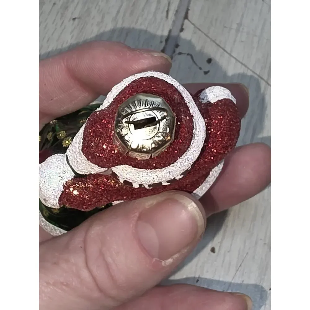 Vtg Mercury Glass Santa Claus Ornament Marked Poland Christmas Holiday 3